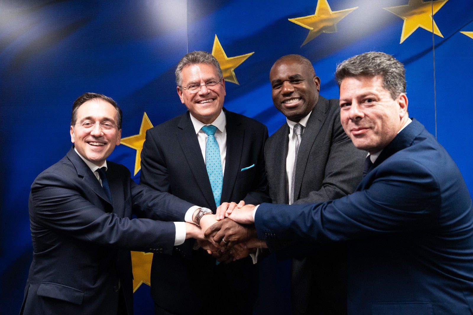 Albares, Šefcovič, Lammy and Picardo.