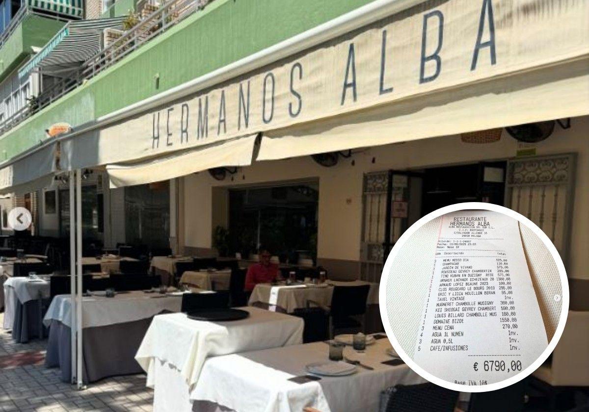 Photos of the El Palo restaurant and the bill.