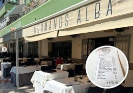 Photos of the El Palo restaurant and the bill.
