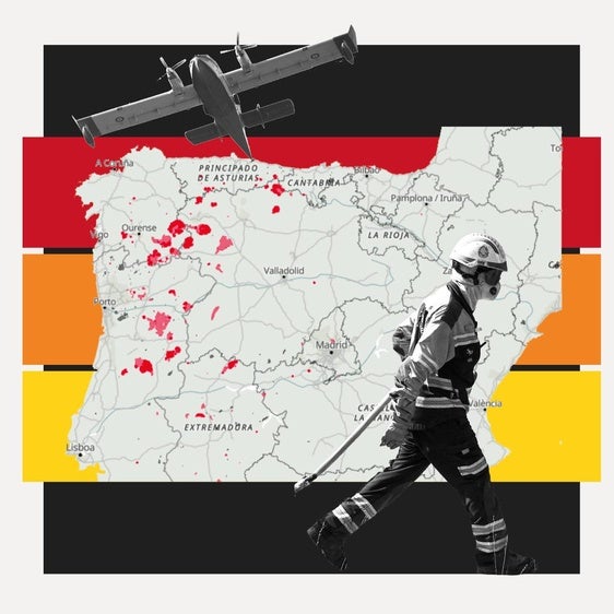 Sigue el mapa de los incendios activos: más de 410.000 hectáreas arrasadas en 2025