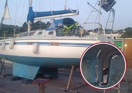 The French sailboat that was attacked by killer whales on Monday.