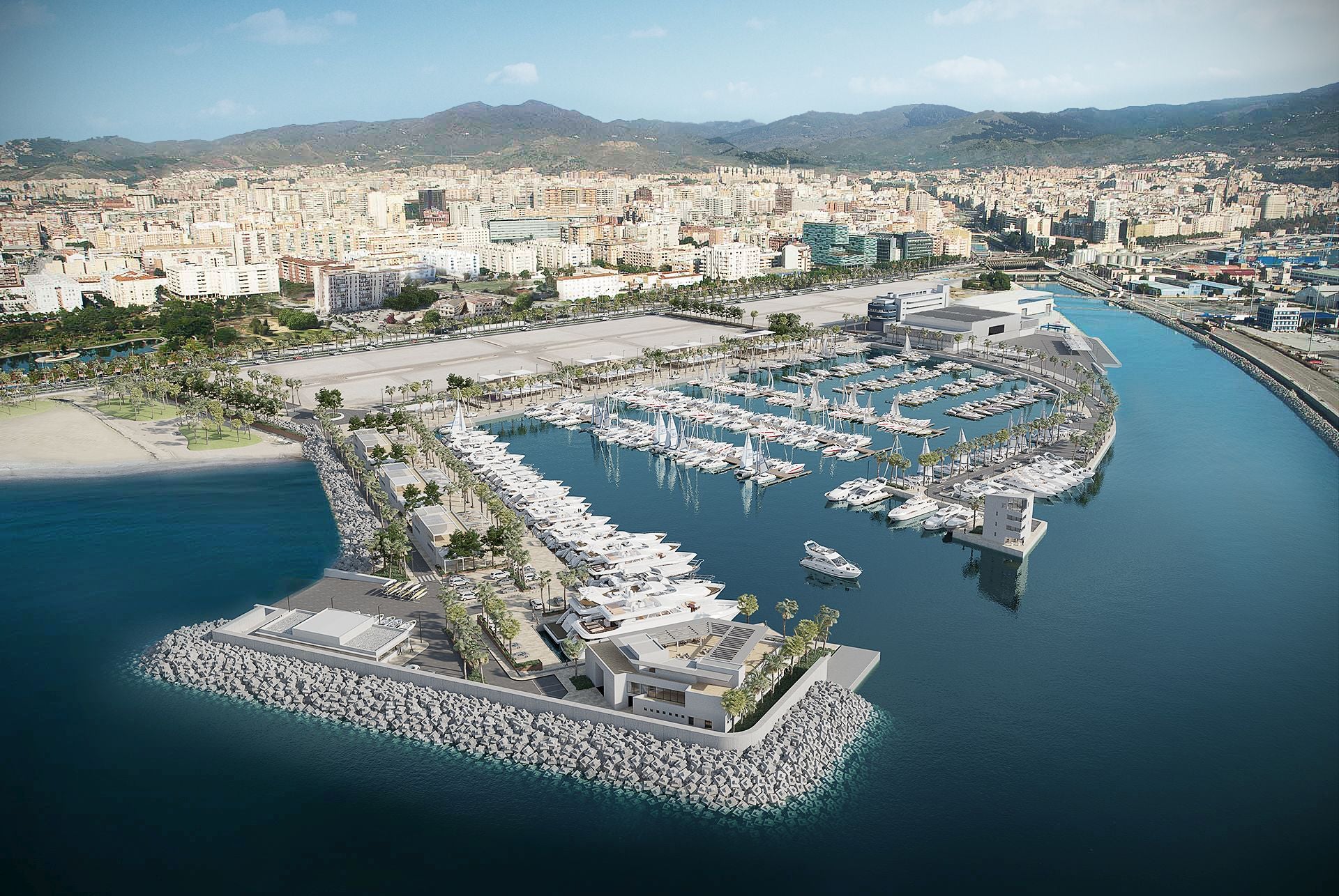 A computerised image of the San Andrés marina.