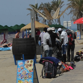 File image of counterfeit goods being sold in the street.